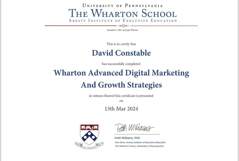 Advanced Digital Marketing & Growth Strategies certificate
